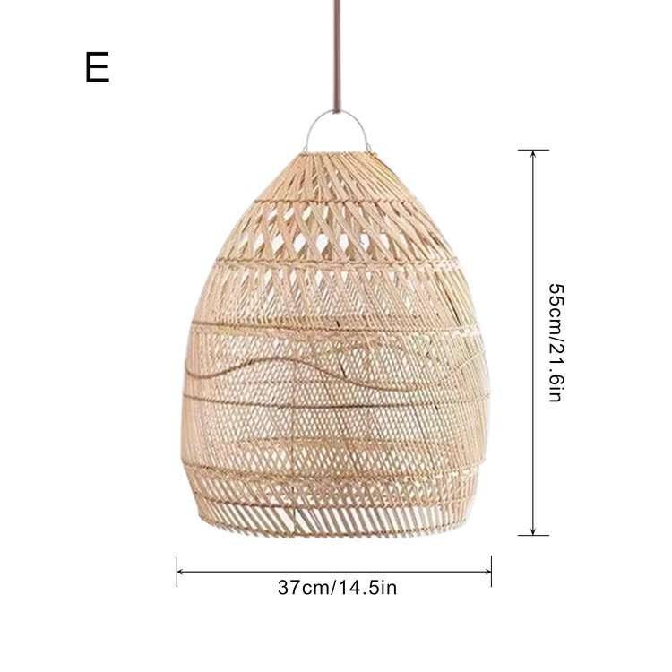 Homestay Basket Rattan Pendant Light Pastoral Wicker Hanging Lamps