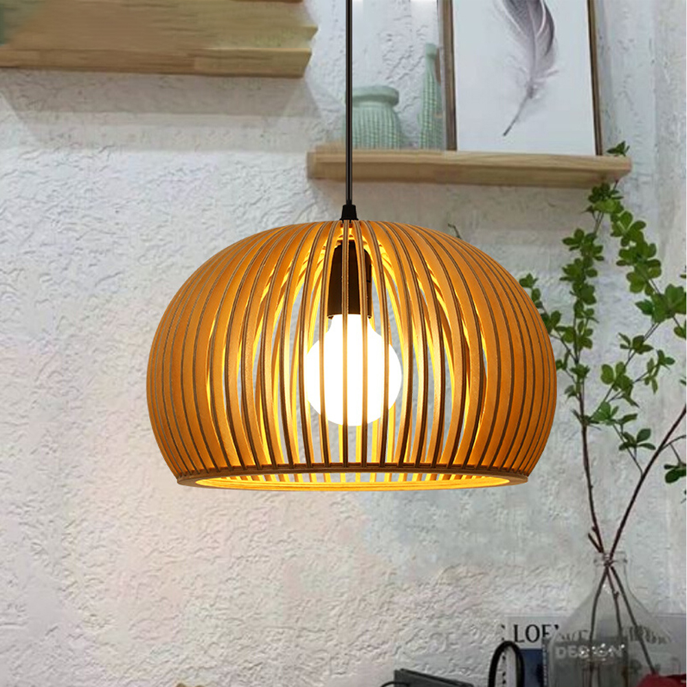 Round Wooden Lampshade For Kitchen New Fashion Lamp Basket light