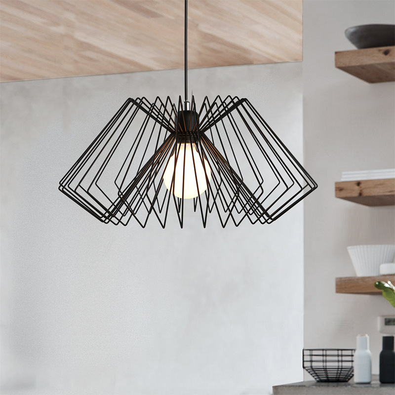 Industrial iron chandelier modern minimalist metal pendant lighting