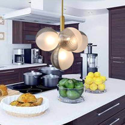 Nordic Luxury Glass Bubble Chandelier Simple High-end Copper Metal Pendant Light-labpiecesign