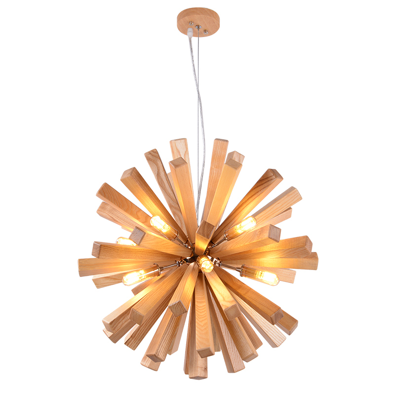 Nordic Creative Wooden Chandelier Flower-Shaped Dandelion Pendants Lights-labpiecesign