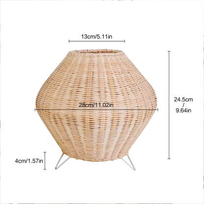 Rattan Weaving Table Lamp Eye-Caring Handmade Reading Light Decoration-labpiecesign