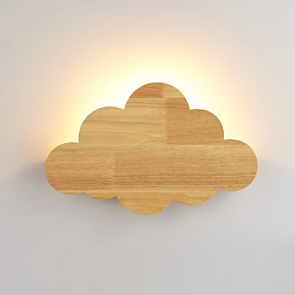 Creative Cloud Wood Wall Light Vintage Wood Sconces Light Decor Lights