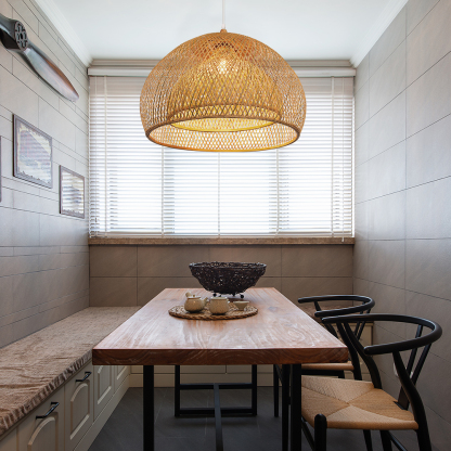 Asian Decor Bamboo Handmade Woven Hanging Lights Pendant Lamp-labpiecesign