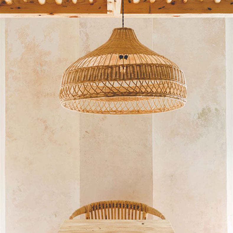 Natural Handmade Rattan Pendant Lamp Decorative Chandelier
