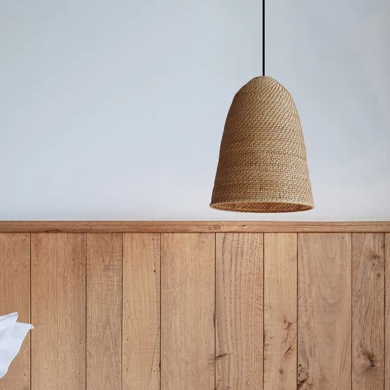 Big Sur Coastal Interior Design  Rattan Pendant Light-labpiecesign