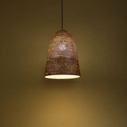 Big Sur Coastal Interior Design  Rattan Pendant Light-labpiecesign