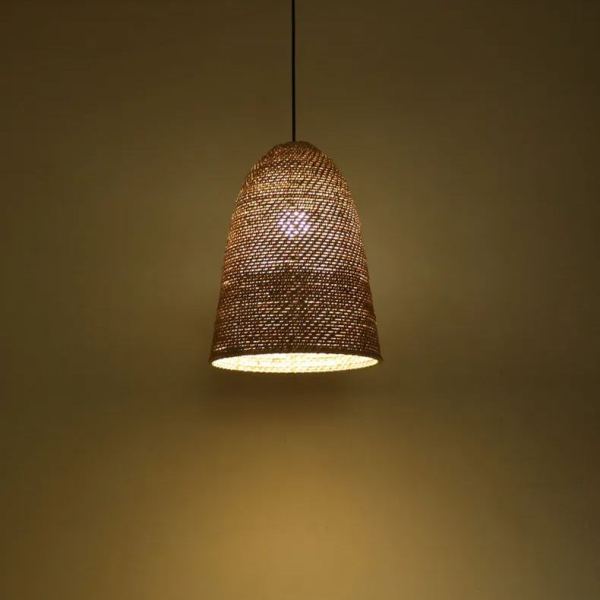 Big Sur Coastal Interior Design Rattan Pendant Light-labpiecesign - Exotic Style Textured Rattan Pendant Light