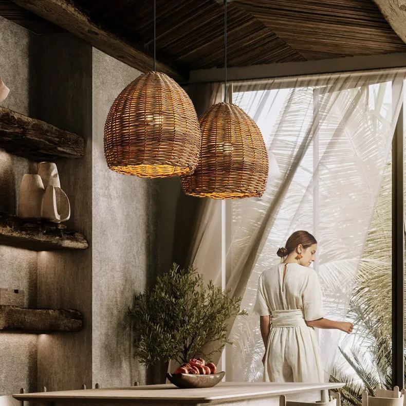 Wabi-sabi  Pendant Light Japanese Rattan Pendant lamp-labpiecesign