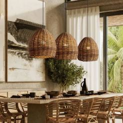 Wabi-sabi Pendant Light Japanese Rattan Pendant lamp-labpiecesign