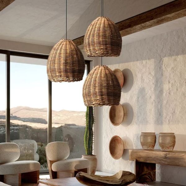 Wabi-sabi Pendant Light Japanese Rattan Pendant lamp-labpiecesign