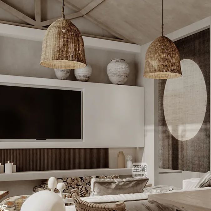Wabi Sabi style Japanese bar table lamp retro chandelier for livingroom-labpiecesign