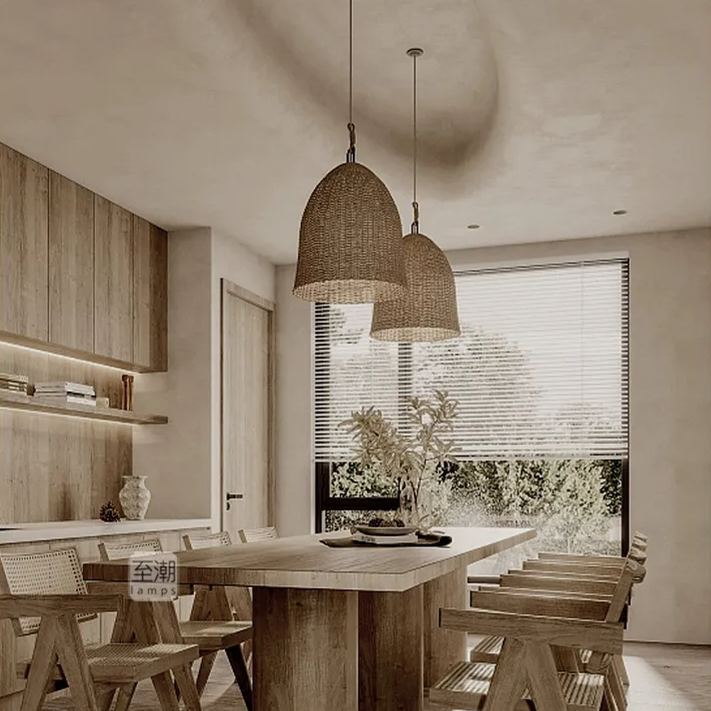 Wabi Sabi style Japanese bar table lamp retro chandelier for livingroom-labpiecesign