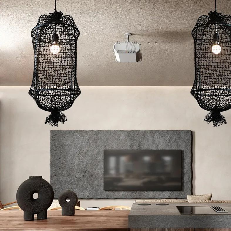 Creative Design Nylon Rope Fishnet Weaving Lamp-labpiecesign