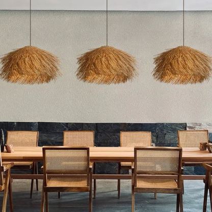 Japanese Style Vintage Grass Light Chandelier Rattan Pendant Light-labpiecesign