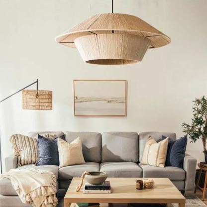 Wabi-Sabi Style Japanese Retro Hemp Rope Pendant Light-labpiecesign