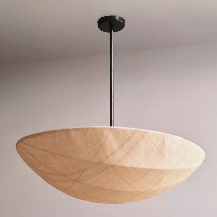 Japanese Linen Creative Burlap Pium Pendant Light