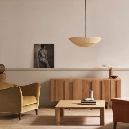 Japanese Linen Creative Burlap Pium Pendant Light-labpiecesign