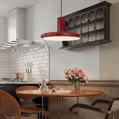 Nordic Creative Medieval Red Flying Saucer Lamp For Dining Room Modern Pendant Light-labpiecesign