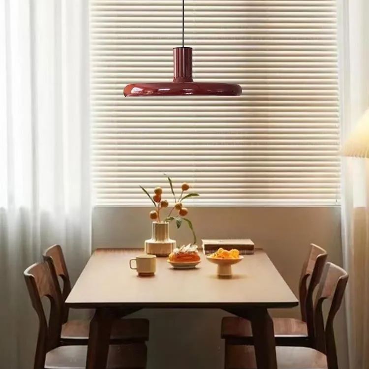 Nordic Creative Medieval Red Flying Saucer Lamp For Dining Room Modern Pendant Light-labpiecesign