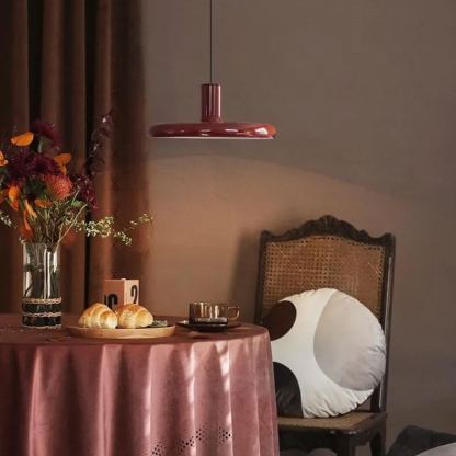 Nordic Creative Medieval Red Flying Saucer Lamp For Dining Room Modern Pendant Light-labpiecesign