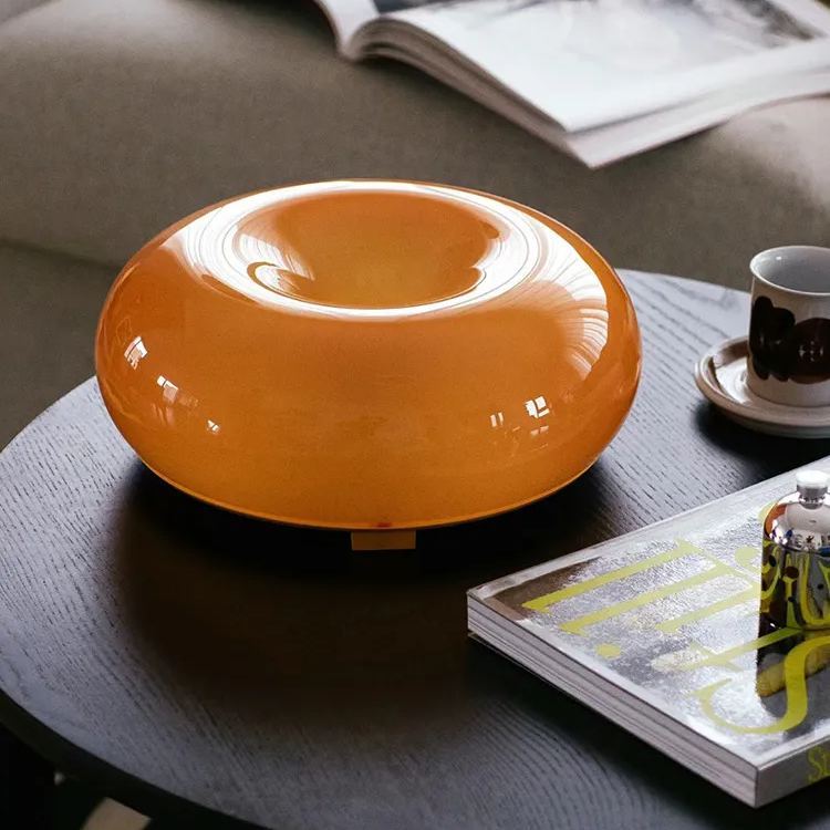 Medieval style donut wall lamp Touch control Orange Bauhaus bedside lamp-labpiecesign