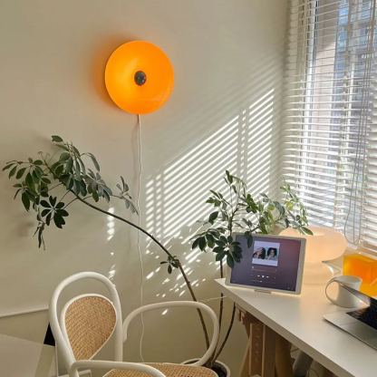 Medieval style donut wall lamp Touch control Orange Bauhaus bedside lamp-labpiecesign