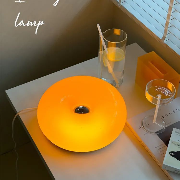 Medieval style donut wall lamp Touch control Orange Bauhaus bedside lamp