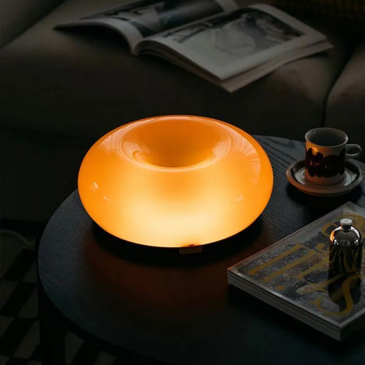 Medieval style donut wall lamp Touch control Orange Bauhaus bedside lamp-labpiecesign