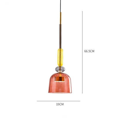 VINTAGE COLORED GLASS PENDANT LIGHT -labpiecesign