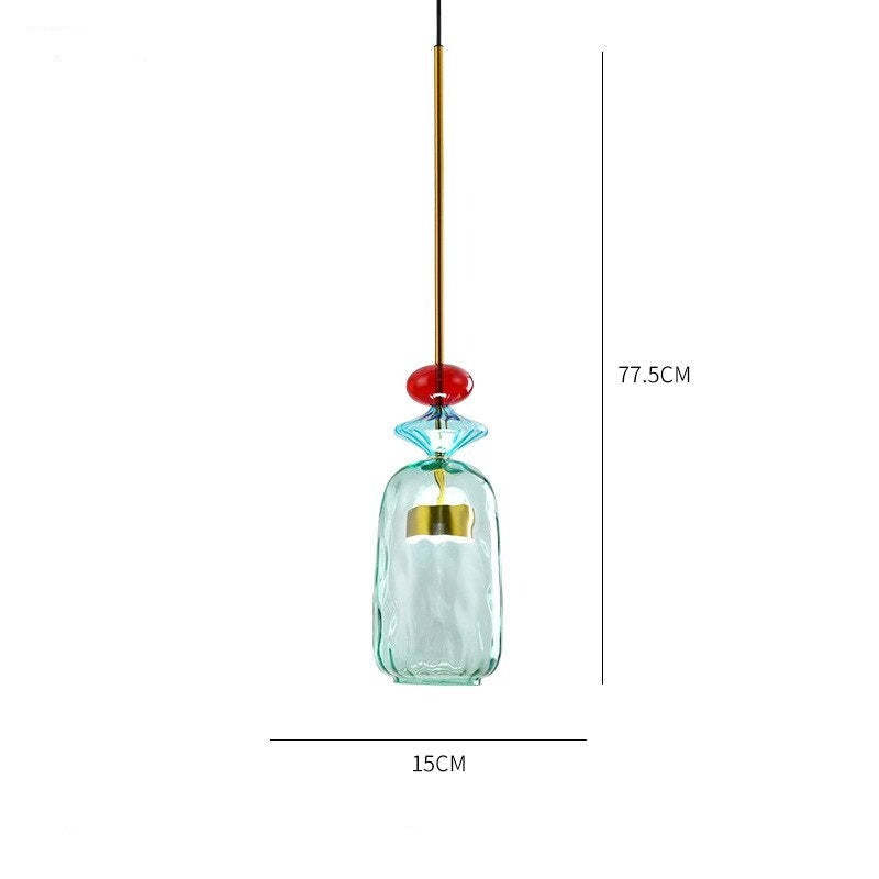 VINTAGE COLORED GLASS PENDANT LIGHT -labpiecesign