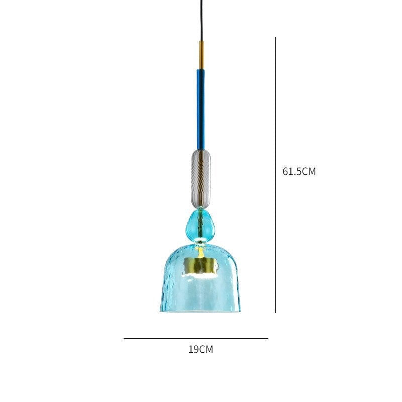 VINTAGE COLORED GLASS PENDANT LIGHT -labpiecesign