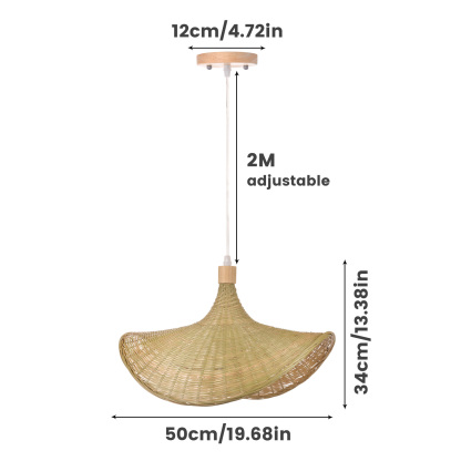 Bamboo pendant light shade creative straw hat pendant light -labpiecesign