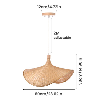 Bamboo pendant light shade creative straw hat pendant light -labpiecesign