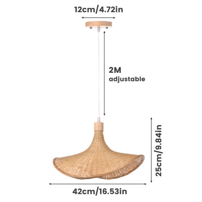 Bamboo pendant light shade creative straw hat pendant light -labpiecesign