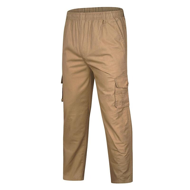 Men's Elastic Waist Multi Pocket Long work pants-poisonstreetwear.com
