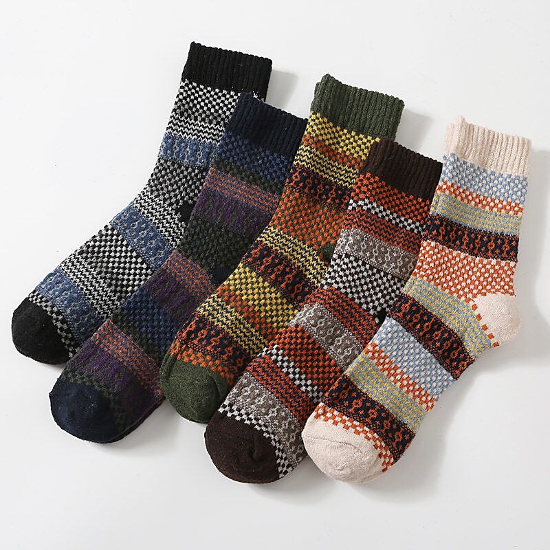 Men's Multi Color 5 Pairs Socks Fashion Comfort  Warm-poisonstreetwear.com