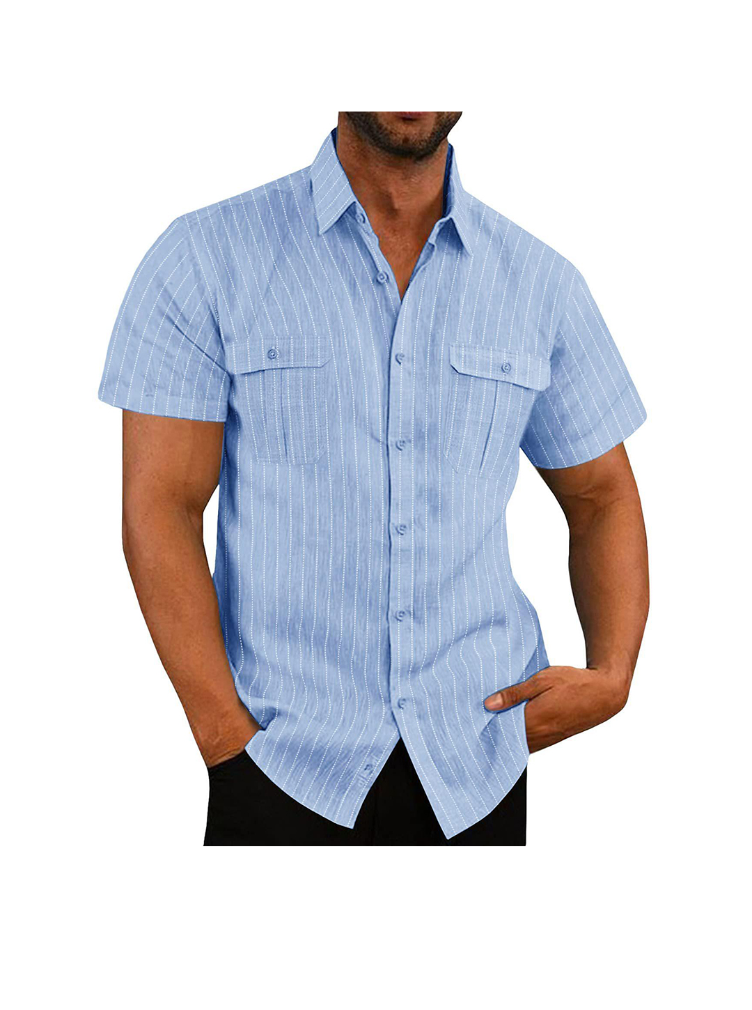 Men's Douglas Double Pocket Short Sleeve Shirt-poisonstreetwear.com