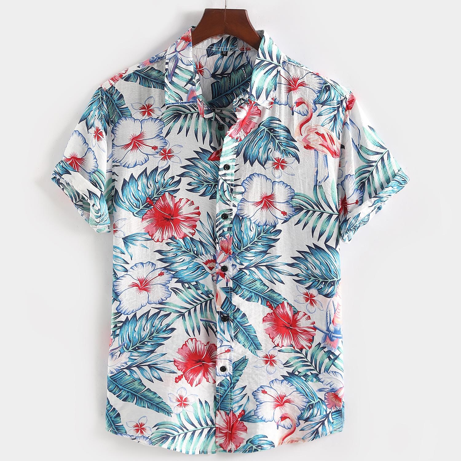 Men's Dotson Floral Print Shirt-sleeved Casual Shirt-poisonstreetwear.com