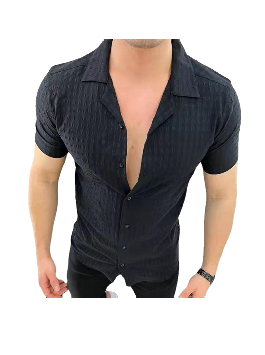 Men's Kermit Solid Color Short Sleeve Shirt-poisonstreetwear.com