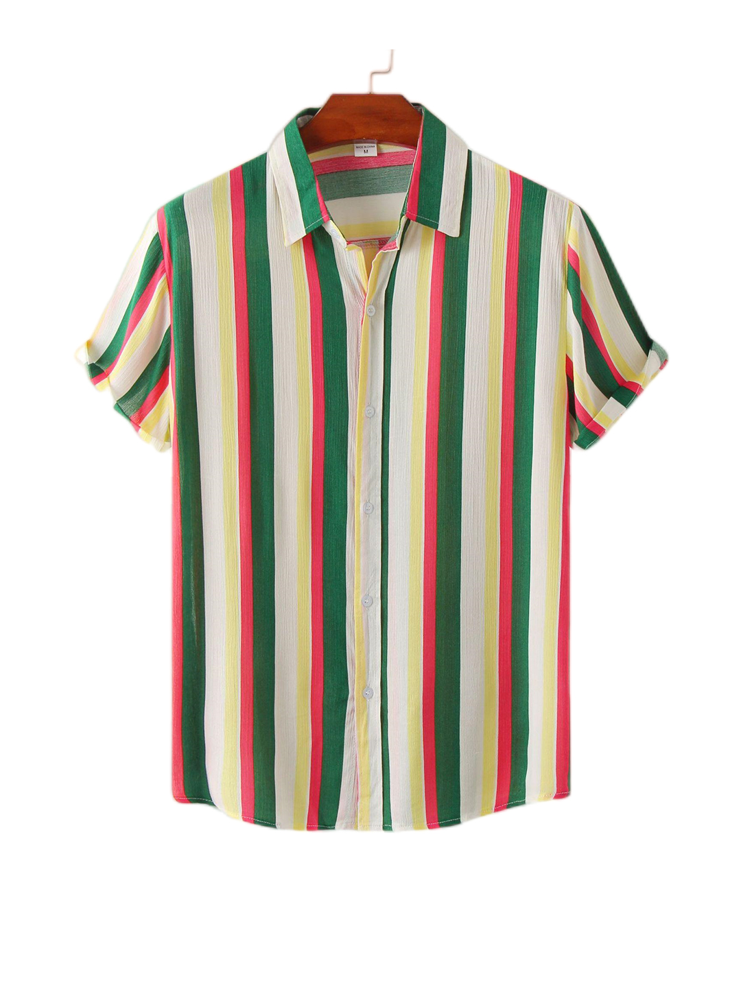 Men's Robinson Multicolored Striped Print Short Sleeve Shirt-poisonstreetwear.com