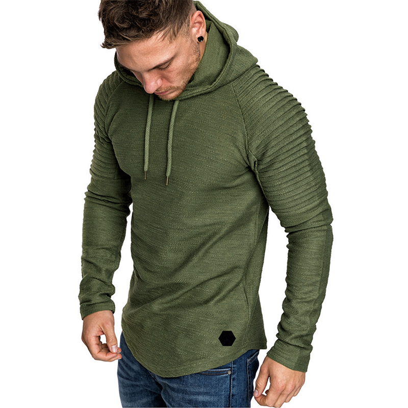 Men's Textured Solid Raglan Sleeves Pullover Hoodie Soft Breathable-poisonstreetwear.com