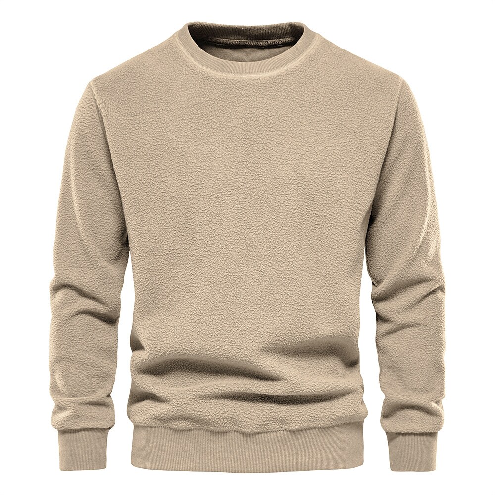 Poisonstreetwear Men's Fleece Solid Color Pullover Sweatshirt-poisonstreetwear.com