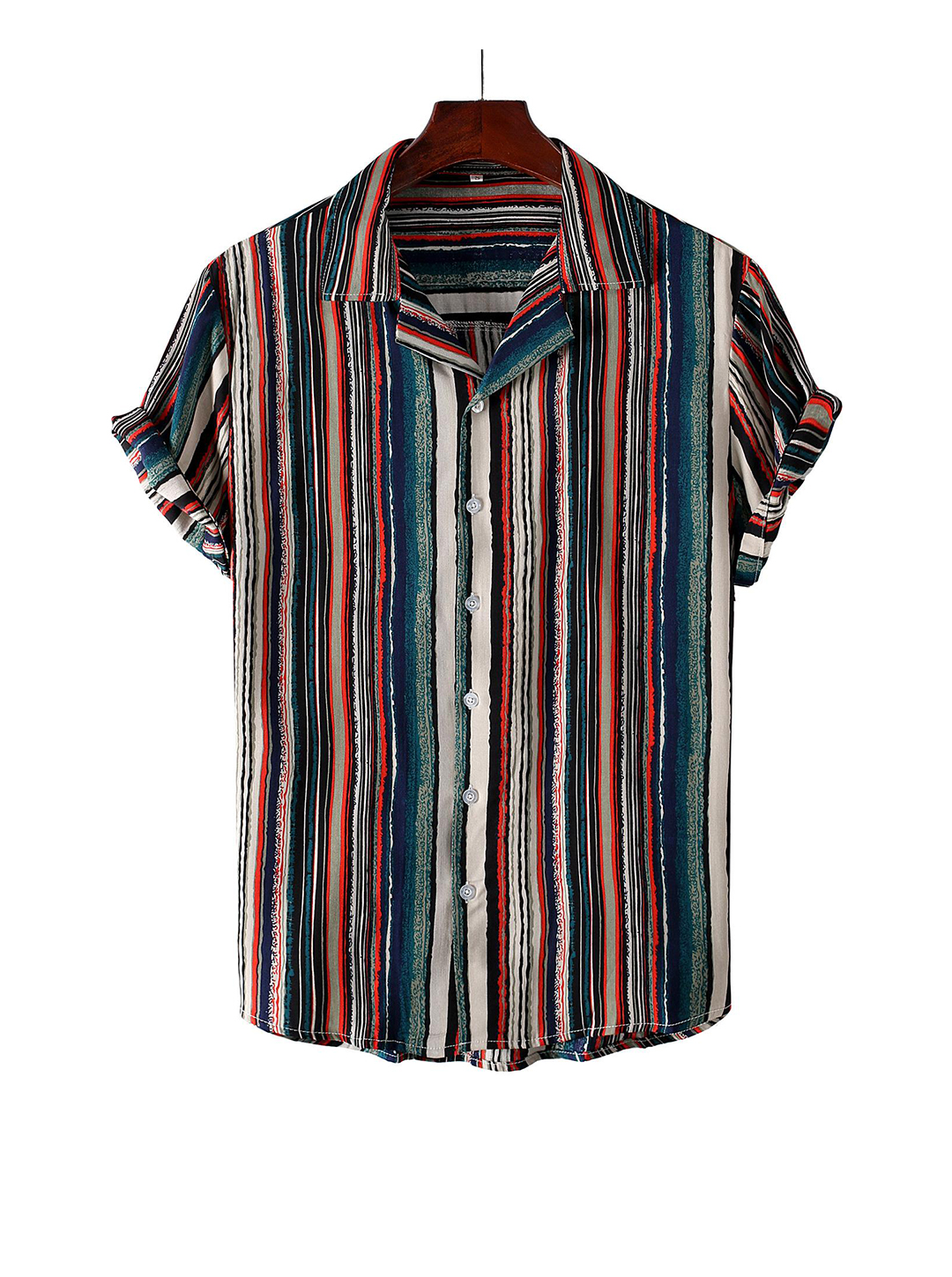 Dennis Striped Short Sleeve Casual Shirt-poisonstreetwear.com