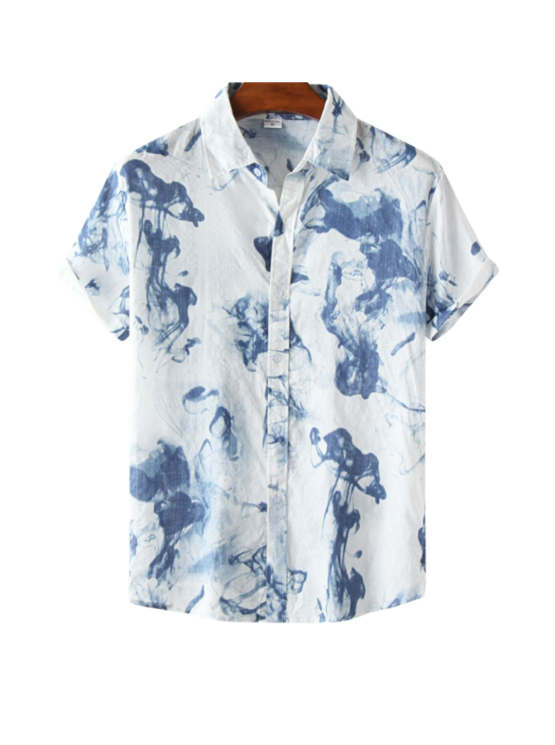 Men's Hawaiian Splash Ink Print Shirt-poisonstreetwear.com