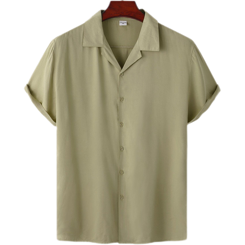 Men's Solid Color Short Sleeve Shirt-poisonstreetwear.com