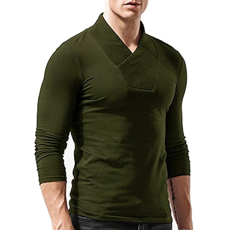 Poisonstreetwear Men's Solid Color Turtleneck Long Sleeve T-Shirt-poisonstreetwear.com