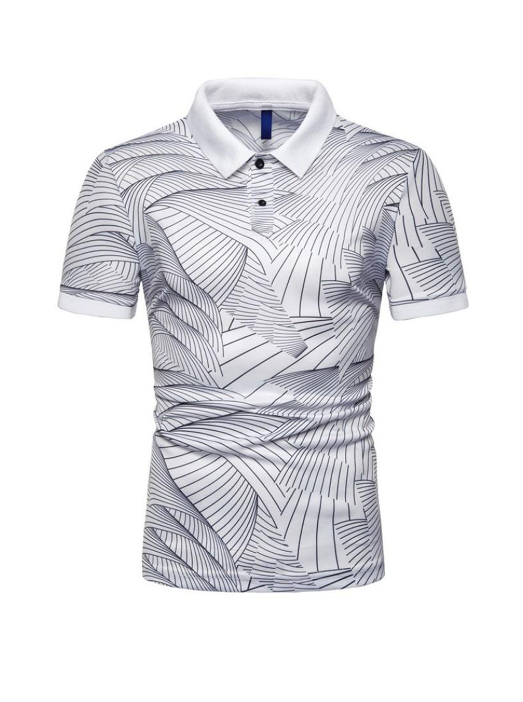 Men's Arturo Wave Pattern Print Short-sleeved Polo T-shirt-poisonstreetwear.com