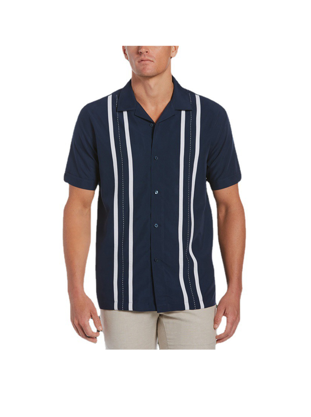 Men's Anthony Printed Striped Short Sleeve Shirt-poisonstreetwear.com