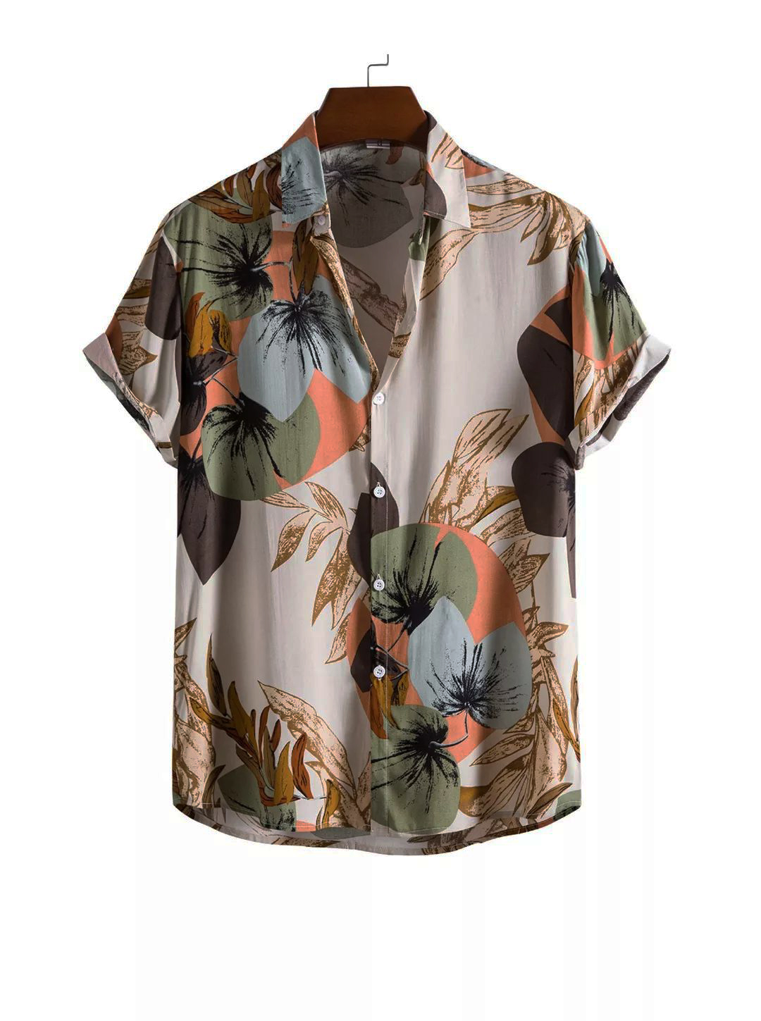 Men's Floral Print Beach Shirt Short Sleeve Casual Retro-poisonstreetwear.com